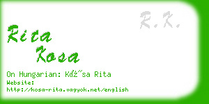 rita kosa business card